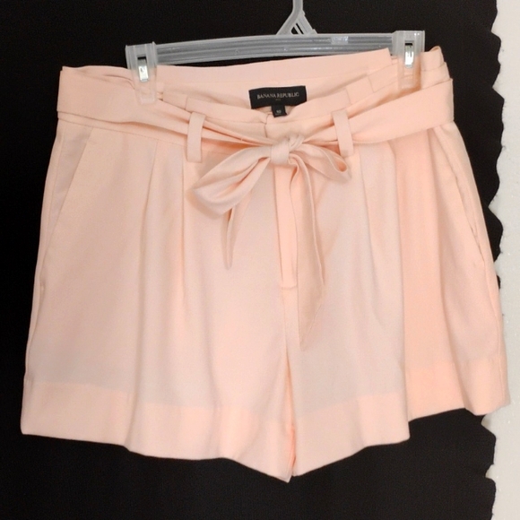 Banana Republic Pants - Banana Republic Pink High-Waist Tie Front Shorts